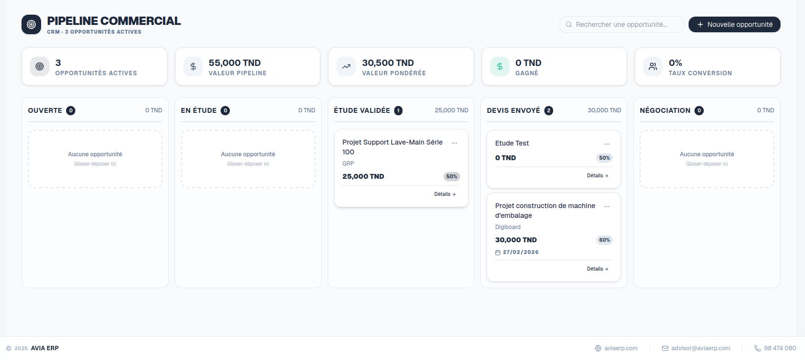 AVIA ERP Pipeline CRM